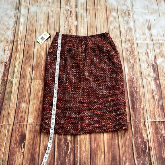 Kasper Women’s Tweed Pencil Skirt Turin Deep Choco Size 4 - Picture 5 of 11